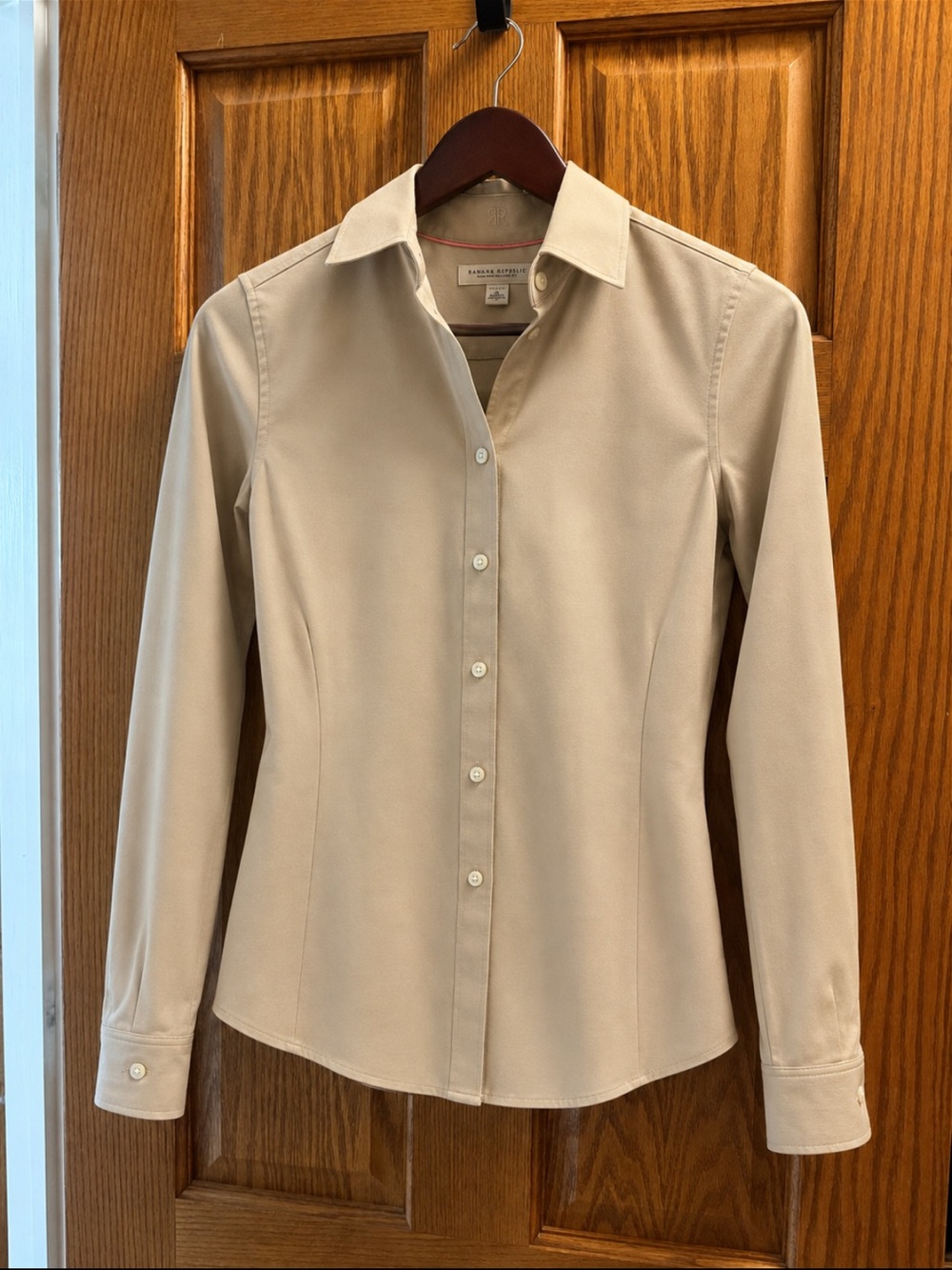 Banana Republic Women's Beige Button-Down Shirt